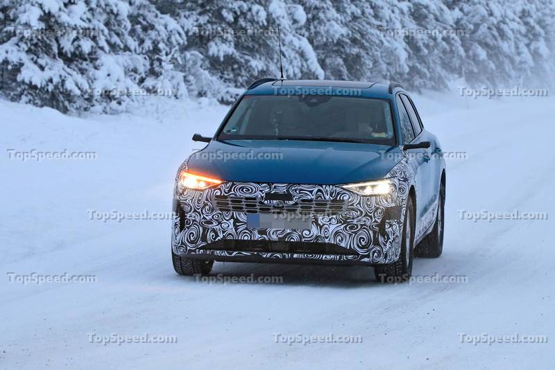 Check out the Facelifted E-Tron SUV Playing in the Snow