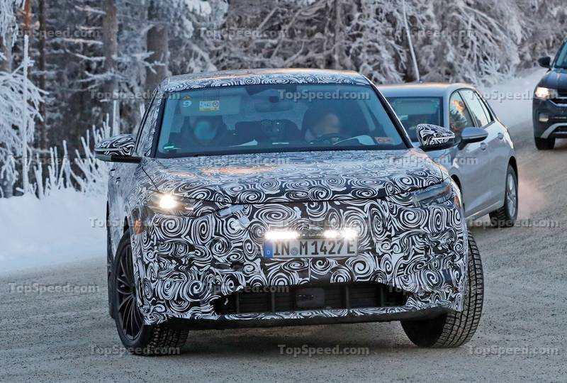 The Audi Q6 E-Tron Was Recently Spied Winter Testing With A Camo Quilt In Sweden