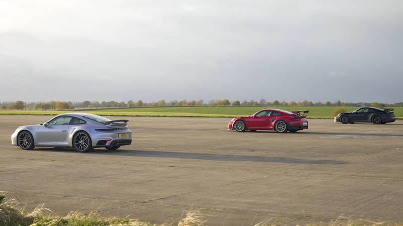 Watch The Porsche 911 Turbo S Step Out Of Its Comfort Zone And Challenge The GT2 RS And The GT3 
