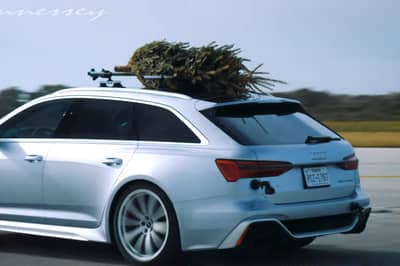 This Audi RS6 Sleigh Takes A Christmas Tree For A Ride!