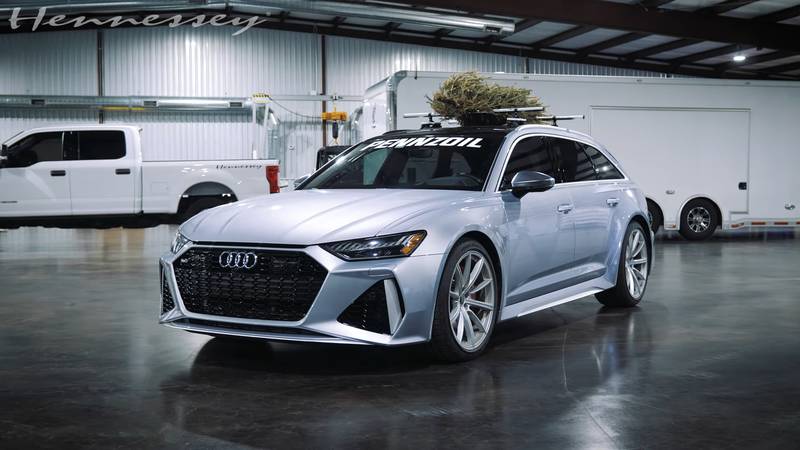 This Audi RS6 Sleigh Takes A Christmas Tree For A Ride!