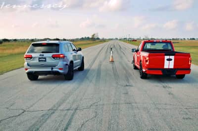Stock Jeep Trackhawk Takes On The Venom 775 F-150 By Hennessey Performance